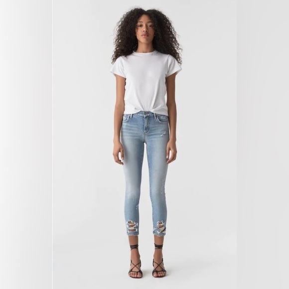 AGOLDE Jeans Womens 27 Sophie High Rise Skinny Crop Distressed Casual Boho NWT - Picture 1 of 13